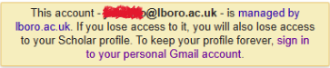 Screenshot of Loughborough email name display